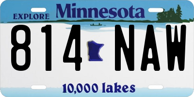 MN license plate 814NAW