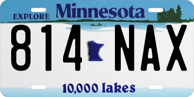 MN license plate 814NAX