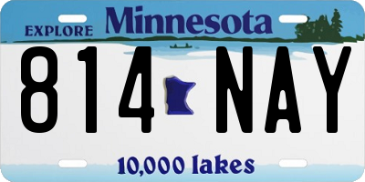 MN license plate 814NAY