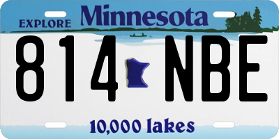 MN license plate 814NBE