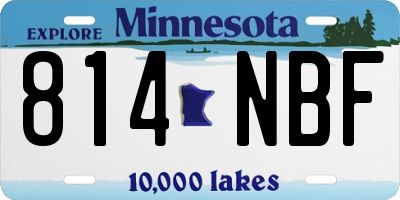 MN license plate 814NBF