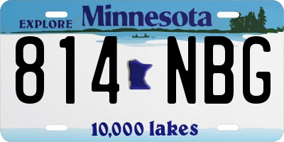 MN license plate 814NBG