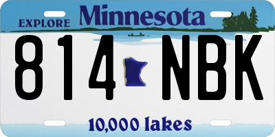 MN license plate 814NBK