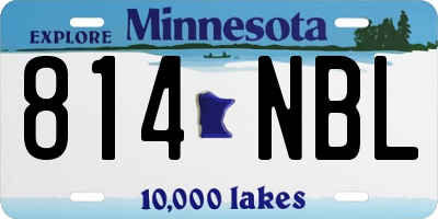 MN license plate 814NBL