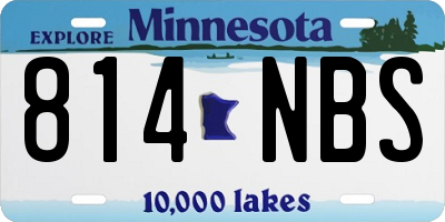 MN license plate 814NBS