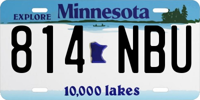 MN license plate 814NBU