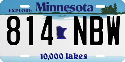 MN license plate 814NBW