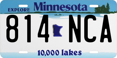 MN license plate 814NCA
