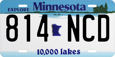 MN license plate 814NCD