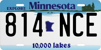 MN license plate 814NCE