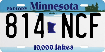 MN license plate 814NCF