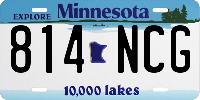 MN license plate 814NCG