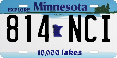 MN license plate 814NCI