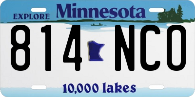 MN license plate 814NCO