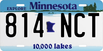 MN license plate 814NCT