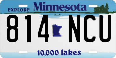 MN license plate 814NCU