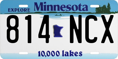 MN license plate 814NCX