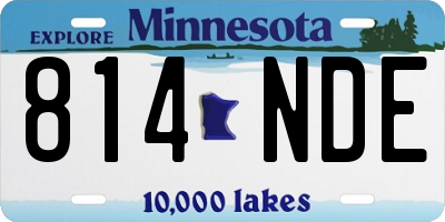 MN license plate 814NDE