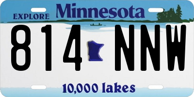 MN license plate 814NNW