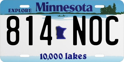 MN license plate 814NOC