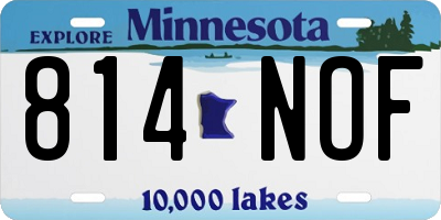 MN license plate 814NOF