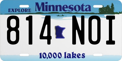 MN license plate 814NOI