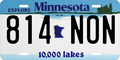 MN license plate 814NON