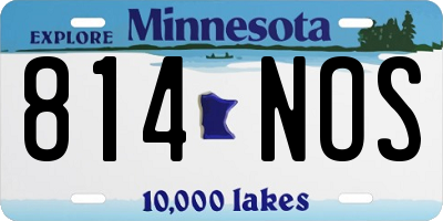MN license plate 814NOS