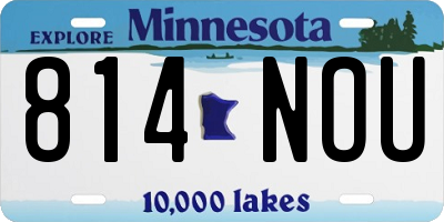 MN license plate 814NOU