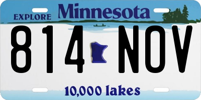 MN license plate 814NOV