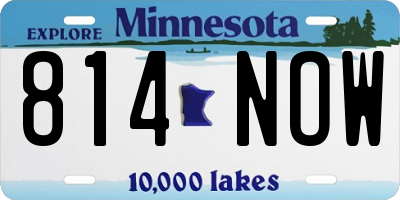 MN license plate 814NOW