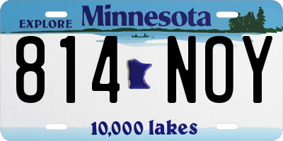MN license plate 814NOY