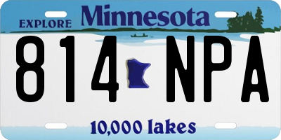 MN license plate 814NPA
