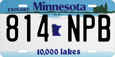 MN license plate 814NPB