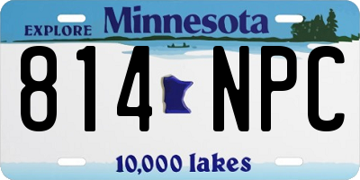 MN license plate 814NPC