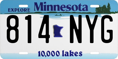MN license plate 814NYG