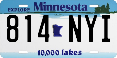 MN license plate 814NYI
