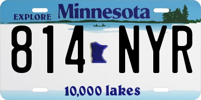 MN license plate 814NYR