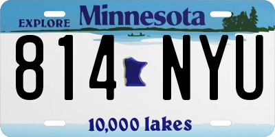 MN license plate 814NYU