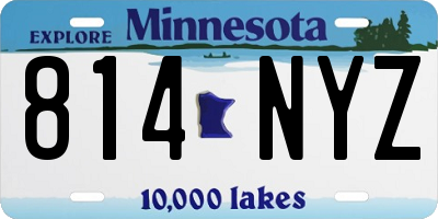 MN license plate 814NYZ