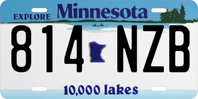 MN license plate 814NZB