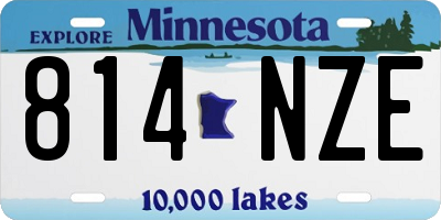 MN license plate 814NZE