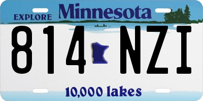 MN license plate 814NZI
