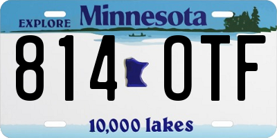 MN license plate 814OTF