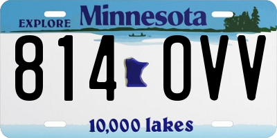 MN license plate 814OVV