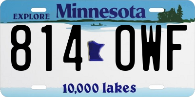MN license plate 814OWF