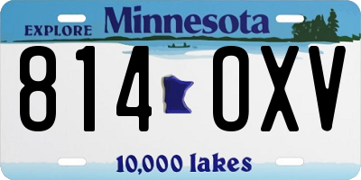 MN license plate 814OXV