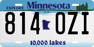 MN license plate 814OZI