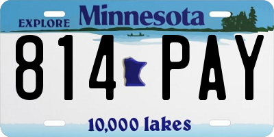 MN license plate 814PAY