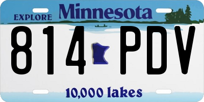 MN license plate 814PDV
